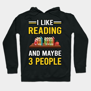 3 People Reading Book Books Hoodie